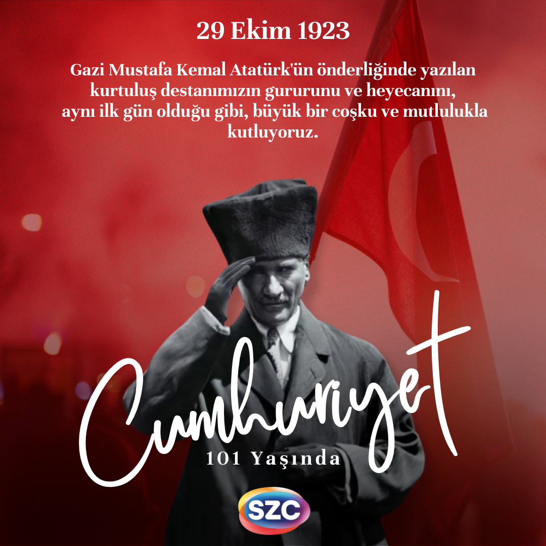 🇹🇷 YAŞASIN CUMHURİYET! 🇹🇷 Gazi Mustafa Kemal Atatürk'ün Önderliğinde Yazılan Kurtuluş Destanımızın Gururunu ve Heyecanını, Aynı İlk Gün Olduğu Gibi, Büyük Bir Coşku ve Mutlulukla Kutluyoruz.