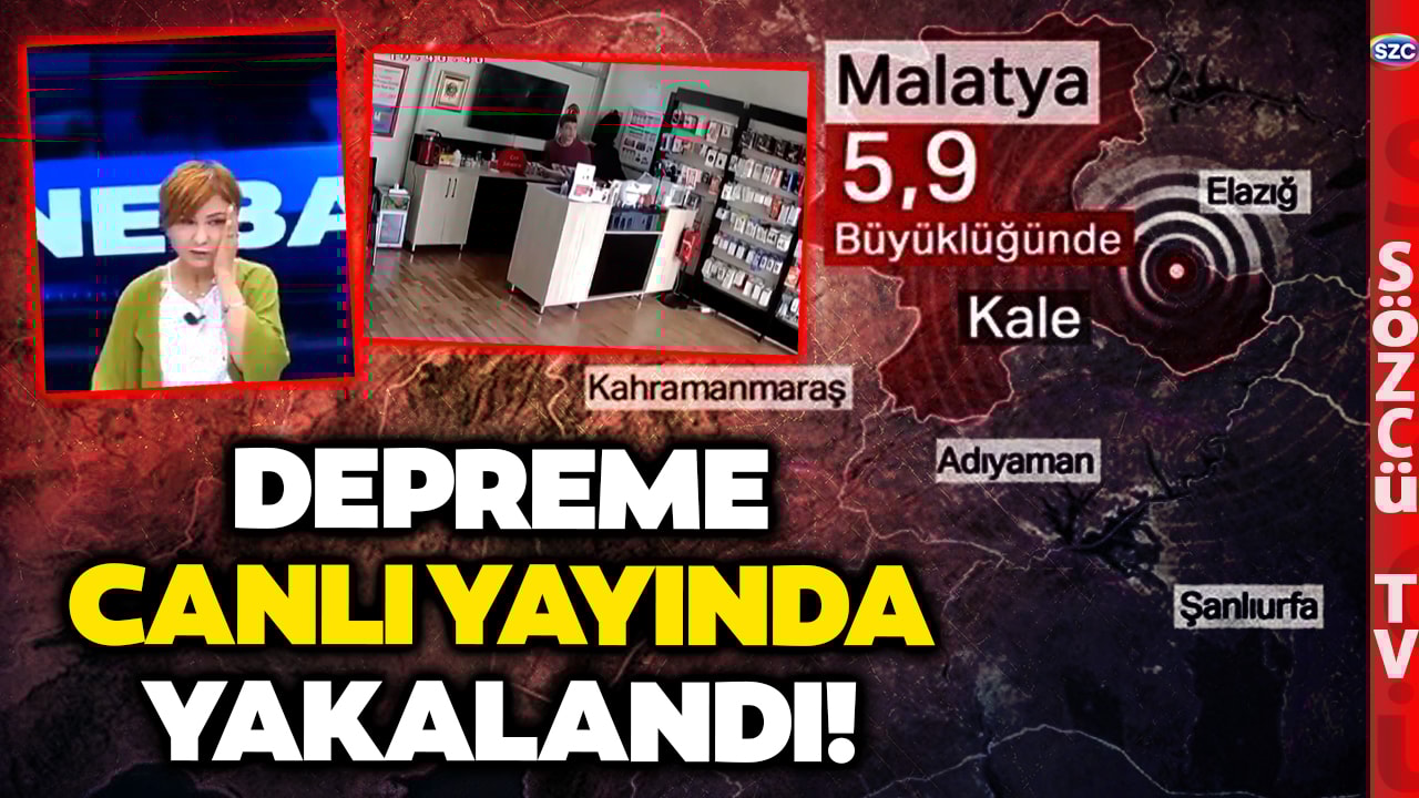 Malatya Depremine Canlı Yayında Yakalandı! Panik Anları! Korkup Binadan Atlayanlar Var