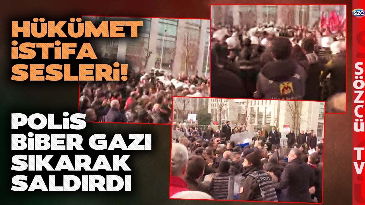 Çağlayan Adliyesi Önünde CHP'lilere Biber Gazıyla Müdahale! Çağlayan Savaş Alanı Gibi