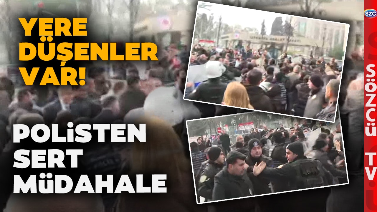 Çağlayan Adliyesi'nde Ortalık Karıştı! Polisten CHP'lilere Çok Sert Müdahale!