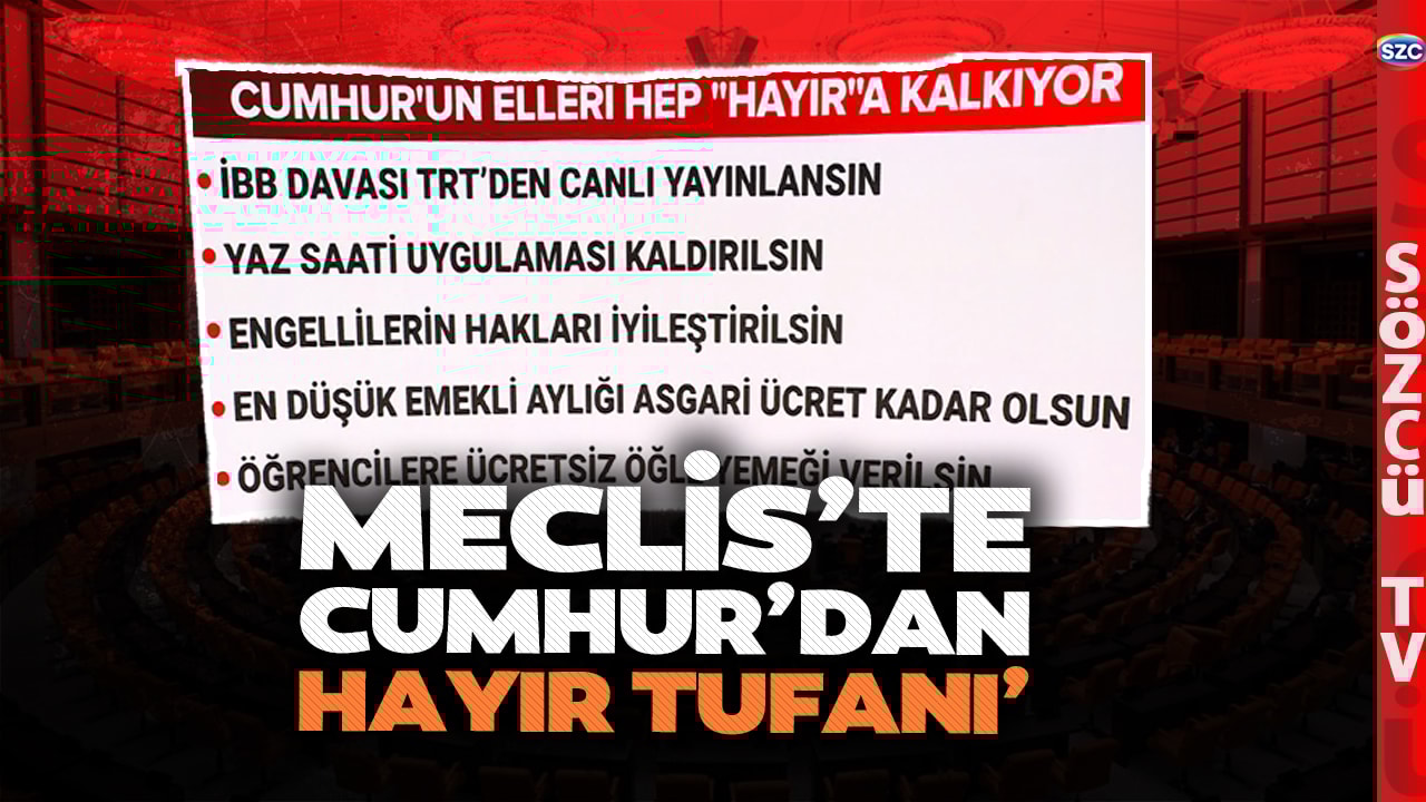 İBB Davasından Yaz Saatine Kadar Hepsi Reddedildi! Mecliste Cumhur'dan Hayır Tufanı! Gözler CHP'de!