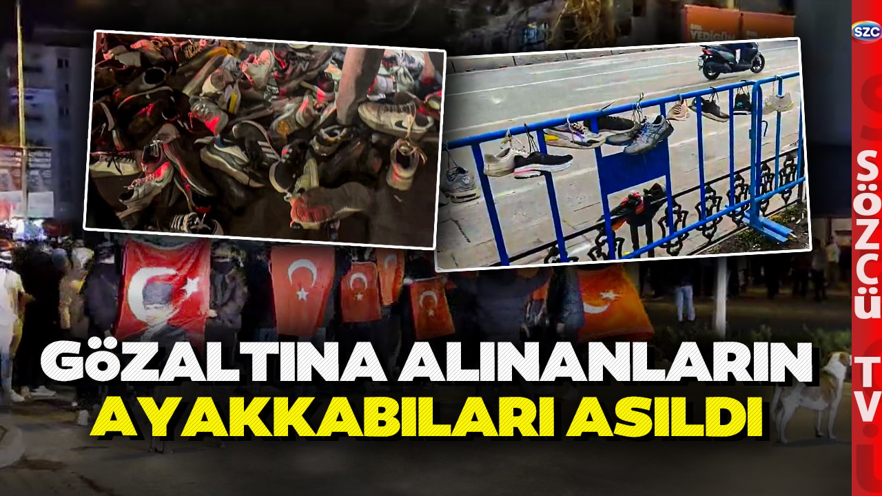 Saraçhane'de Gözaltına Alınanların Ayakkabıları Barikatlara Asıldı! İşte O Görüntüler
