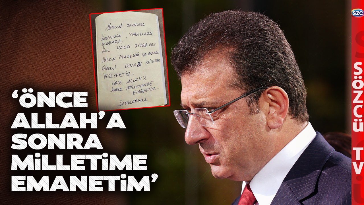 Ekrem İmamoğlu'ndan El Yazısıyla Duygulandıran Mesaj! 'Önce Allah'a Sonra Milletime Emanetim'
