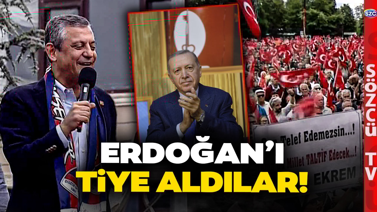 Düzce'de İlginç Anlar! Özgür Özel ve Seçmenler Erdoğan'ı Böyle Tiye Aldı! 'DİPLOMASIZ ERDOĞAN'