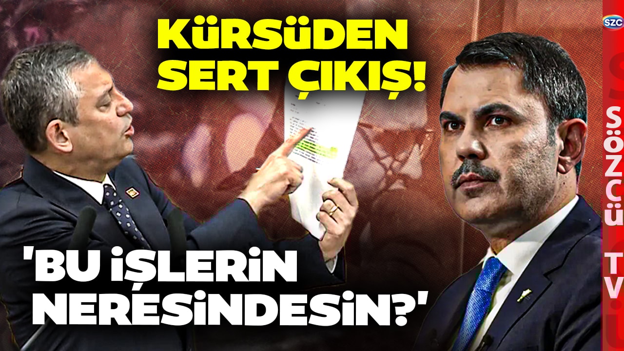 Özgür Özel'den Murat Kurum'u Terletecek Aziz İhsan Aktaş Sorusu! O Belgeyi Gösterdi