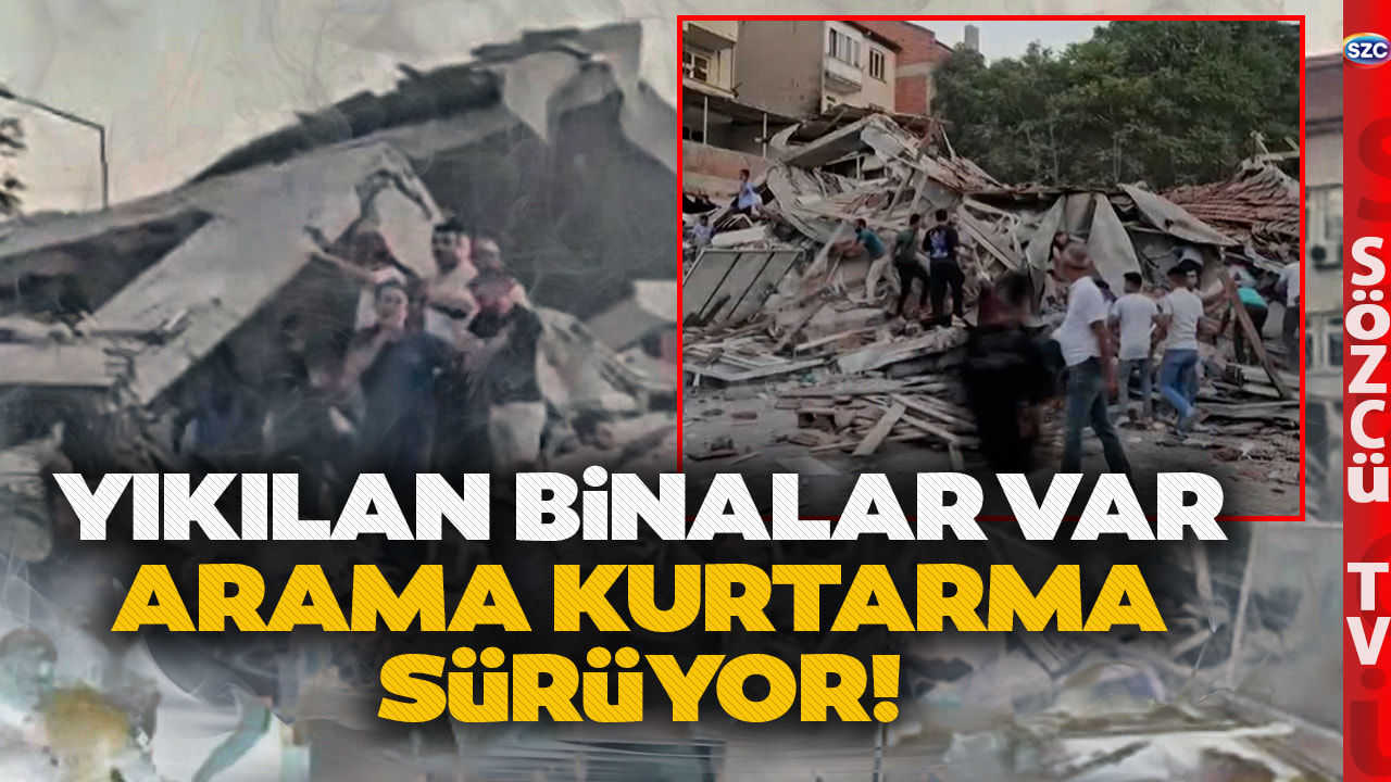 Deprem Sonrası Balıkesir'de Yıkılan Binalar Var! Arama Kurtarma Çalışmaları Sürüyor!