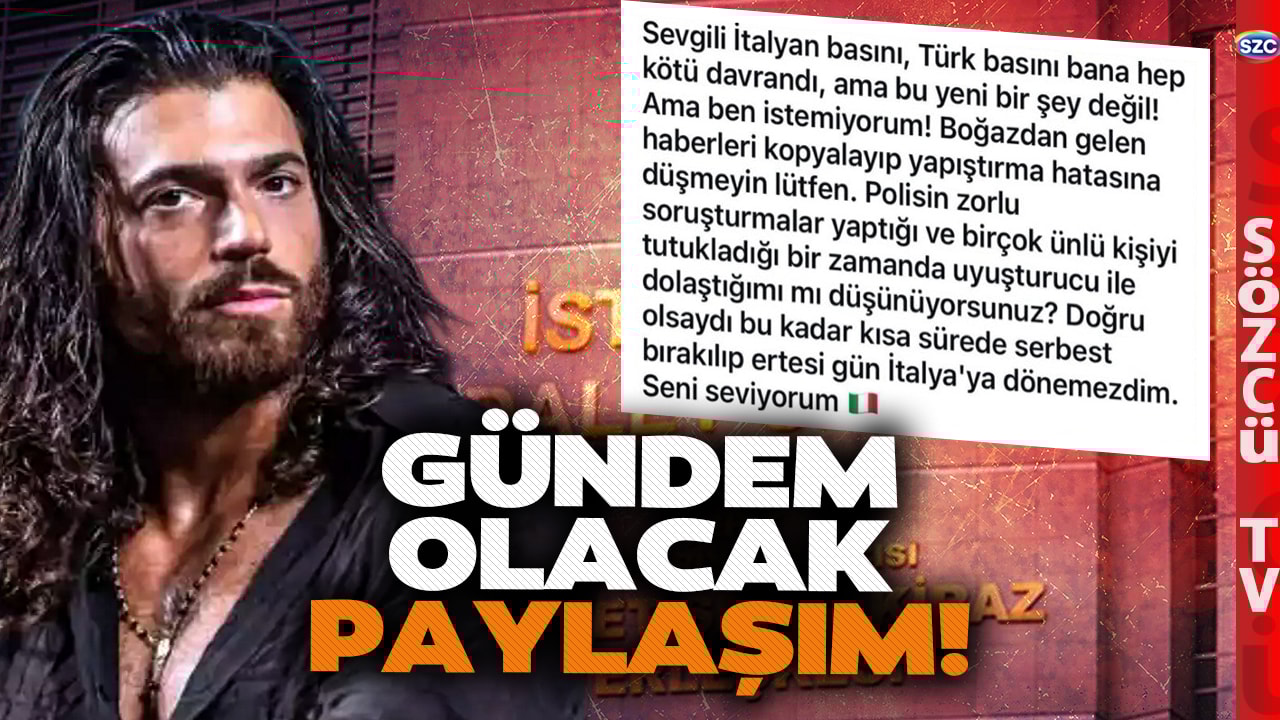 Can Yaman'dan Deprem Etkisi Yaratacak Paylaşım! Uyuşturucu Çıkışı Çok Konuşulur