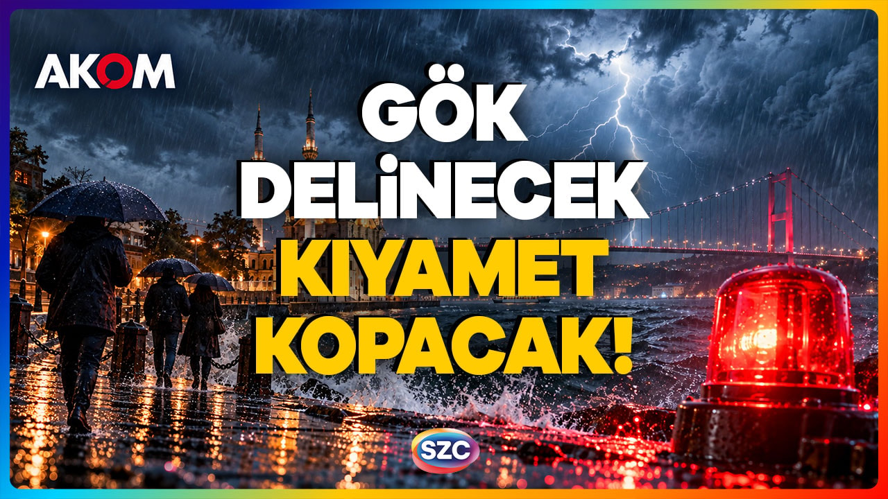 AKOM Kırmızı Alarm Verdi Uyardı! Akşam Saatlerine Dikkat! İstanbul'a 100 Kilogramlık Yağış Geliyor